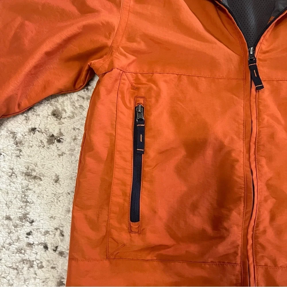 Gap Kids Orange Windbreaker Rain Lightweight Hooded Jacket size large 10